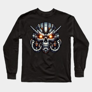 Biomech Skull S01 D61 Long Sleeve T-Shirt